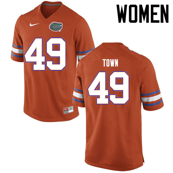 Women Florida Gators #49 Cameron Town College Football Jerseys Sale-Orange